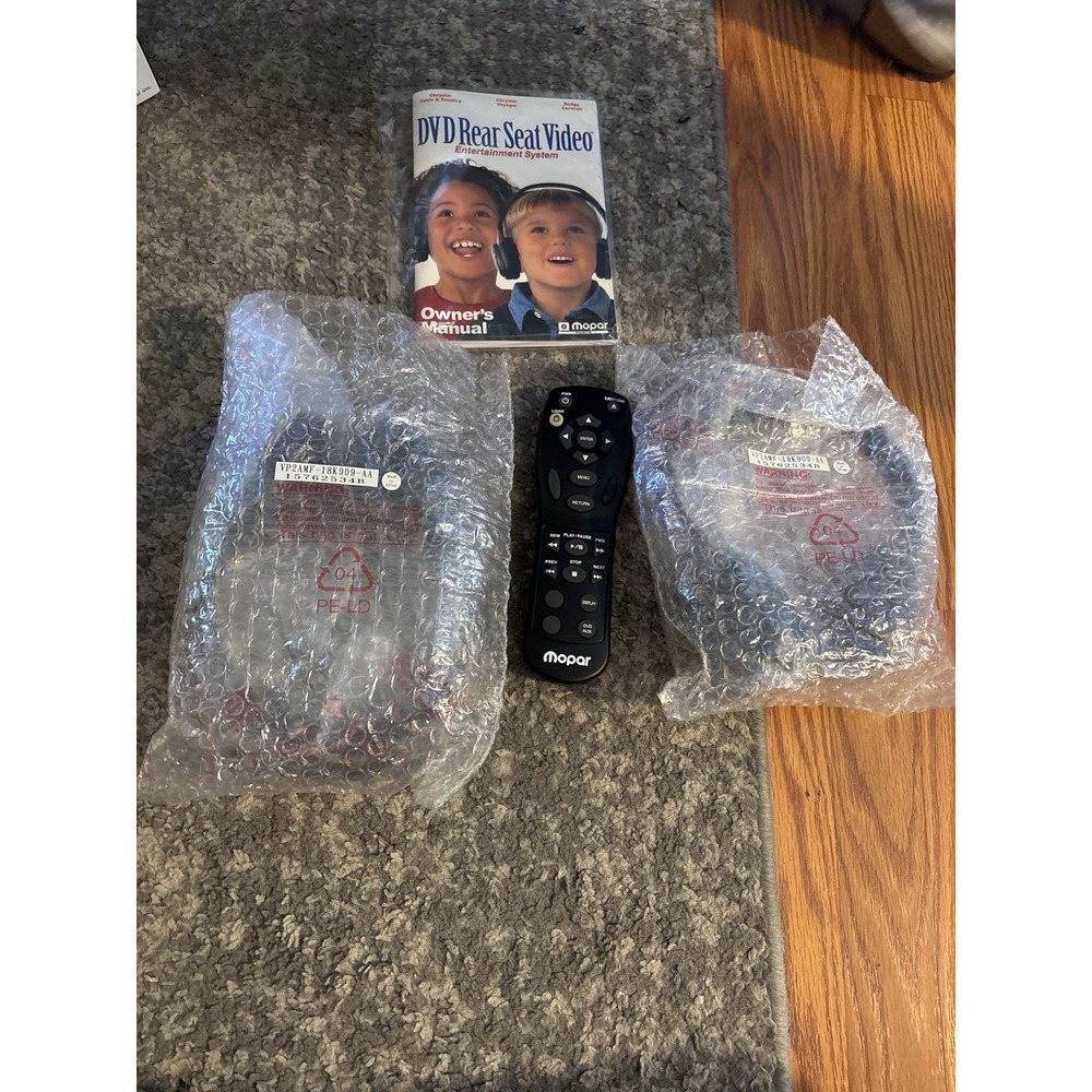 OEM Mopar Remote + Headphones + Manual for Chrysler Rear Seat DVD